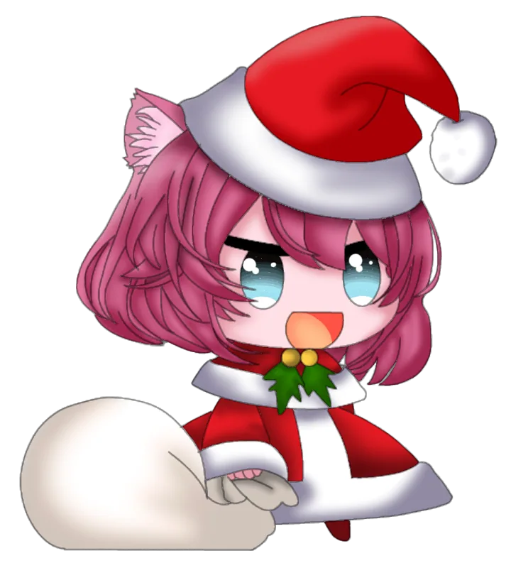 Yuky en versión chibi con gorro de Navidad
